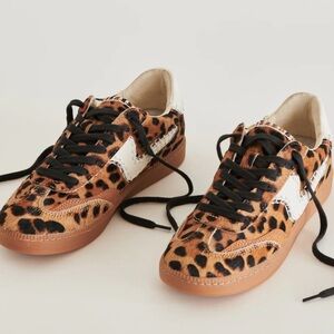 Dolce Vita Notice Stitch Sneakers in Dark Leopard Calf Hair